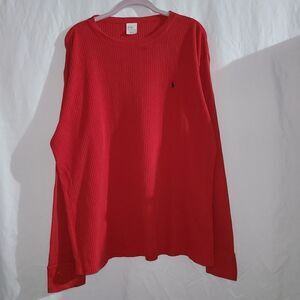 Polo Ralph Lauren Underwear Red Long Sleeve 100% Cotton Size Xl